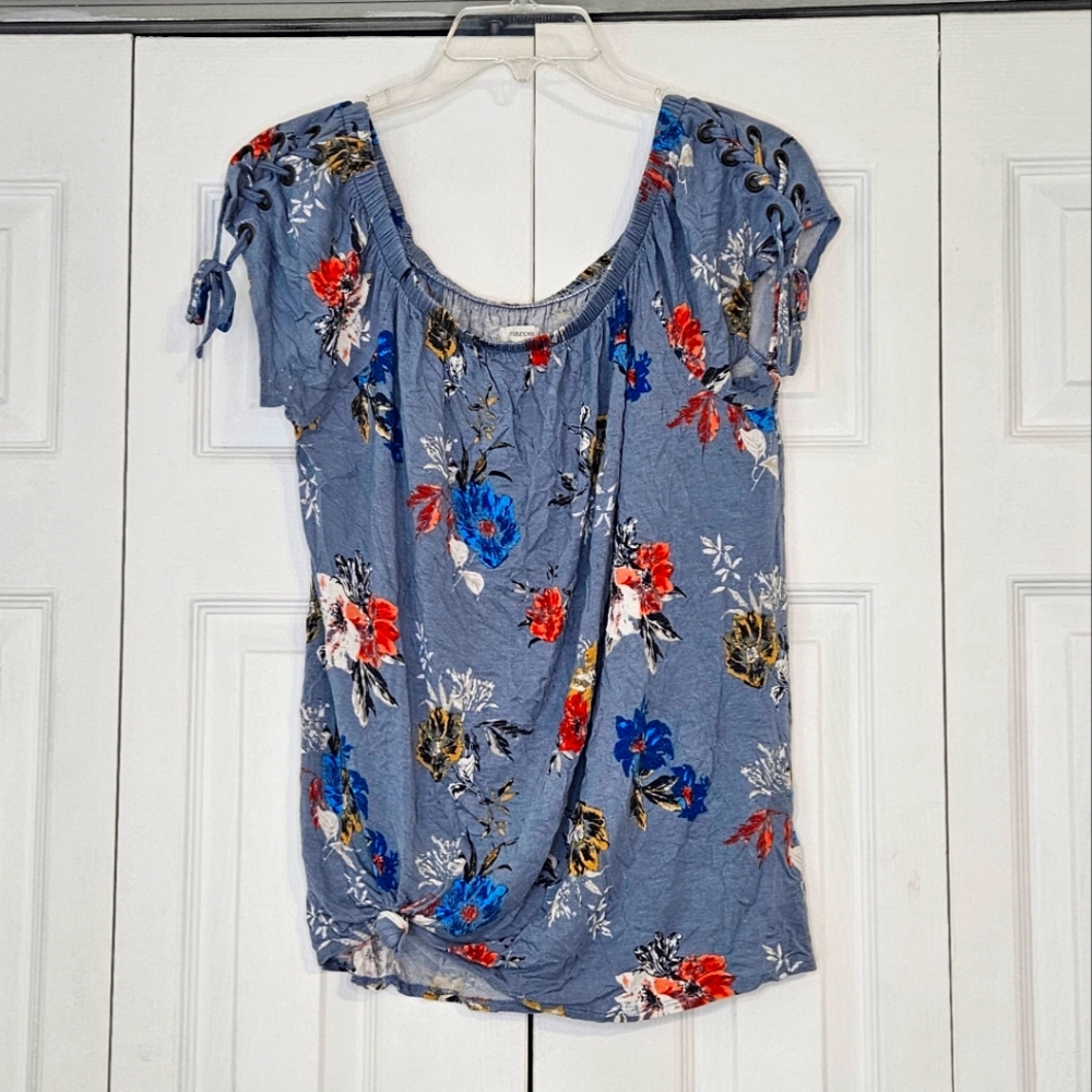 Floral Print Women's Top - Blue